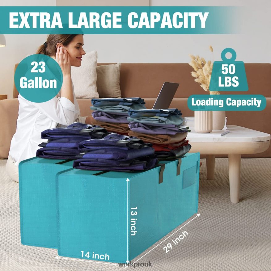 WORKPRO6 Pack Extra Large Heavy-Duty Storage Moving Tote Bags with Zippers & Carrying Handles Backpack Straps X662Z142 Storage