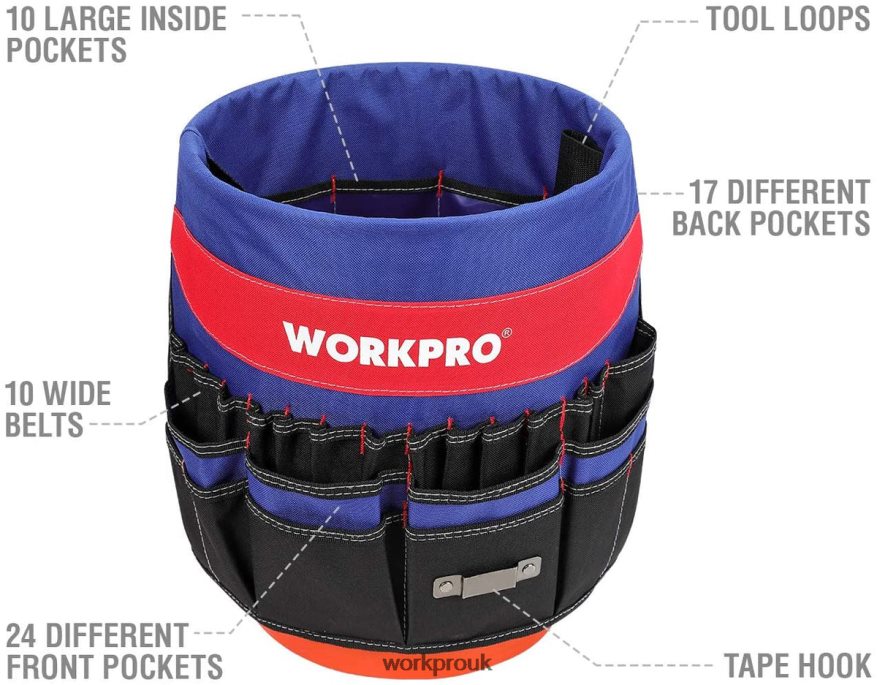 WORKPROBucket Tool Organizer with 51 Pockets (Tools Excluded) X662Z20 Storage