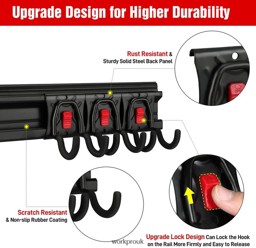 WORKPROGarage Tool Organizer Wall Mount Garden Tool Organizer Storage Rack Heavy Duty Tool Hangers 64 Inch X662Z21 Storage