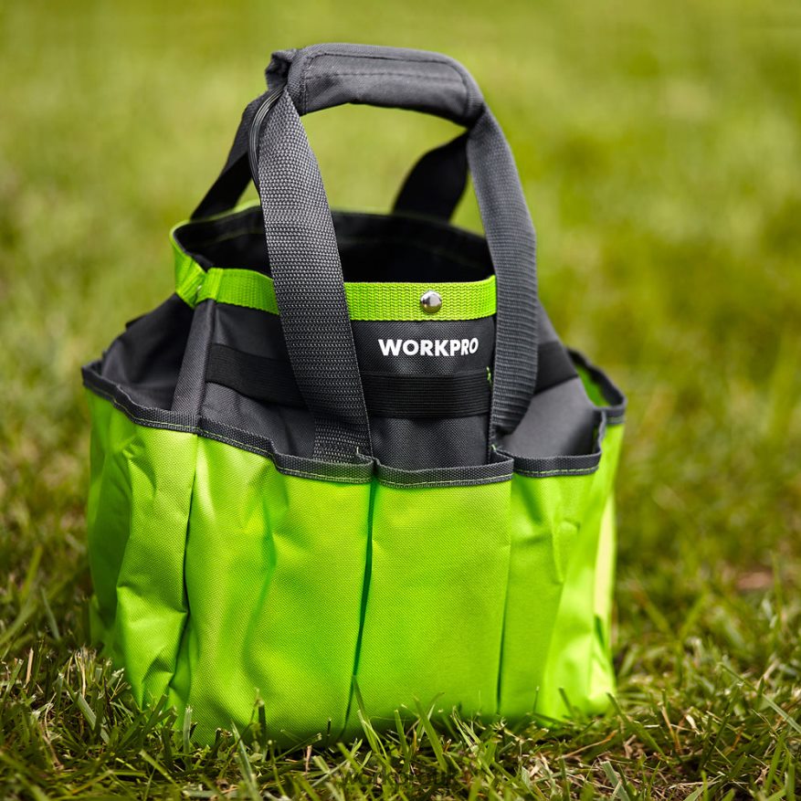 WORKPROGarden Tool Bag, Garden Tote Storage Bag with 8 Pockets, Home Organizer for Indoor and Outdoor Gardening X662Z256 Storage