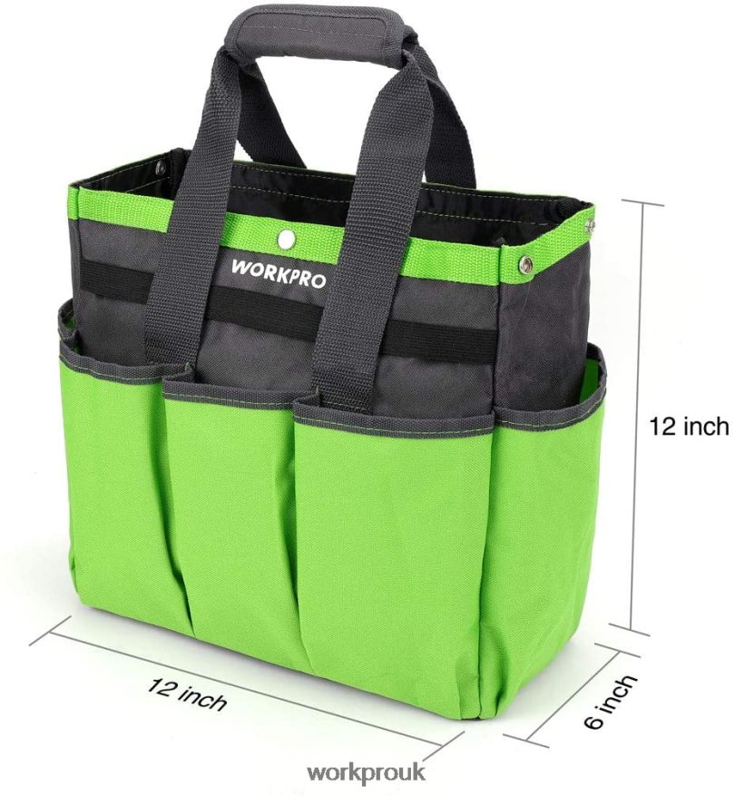 WORKPROGarden Tool Bag, Garden Tote Storage Bag with 8 Pockets, Home Organizer for Indoor and Outdoor Gardening X662Z256 Storage