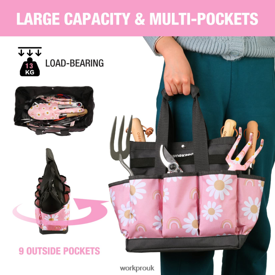 WORKPROGarden Tool Bag with 9 Pockets X662Z286 Storage