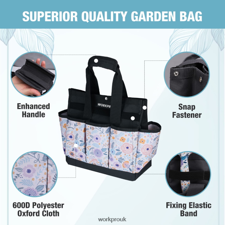 WORKPROGarden Tool Bag with 9 Pockets X662Z286 Storage