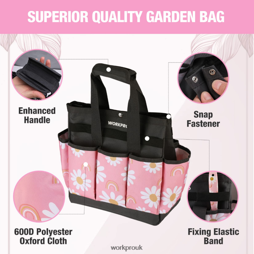 WORKPROGarden Tool Bag with 9 Pockets X662Z286 Storage