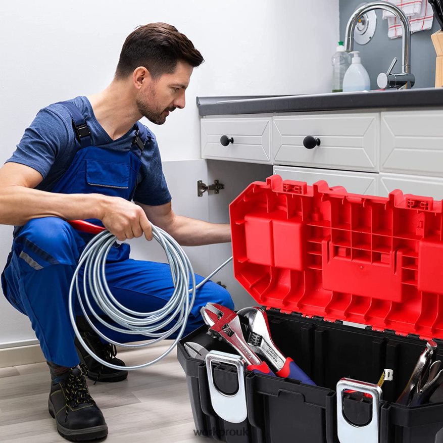 WORKPROTool Box Portable with Removable Tray Heavy Duty Toolbox with 2 Metal Latches X662Z33 Storage