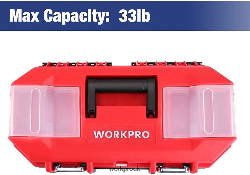WORKPROTool Box Portable with Removable Tray Heavy Duty Toolbox with 2 Metal Latches X662Z33 Storage