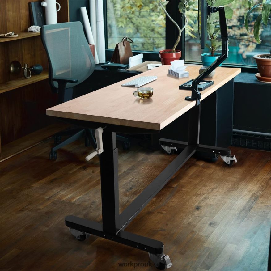WORKPROHeight Adjustable Work Table with Crank Handle, with Casters and Leveling Feet, 500 Lbs Load Capacity X662Z3 Storage